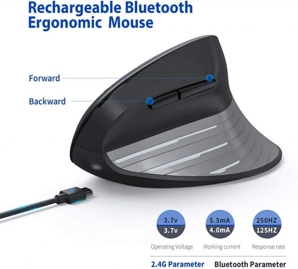 Jellycomb Bluetooth Ergonomic Mouse for Mac