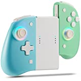 binbok Joy Pad Controller for Switch/Switch OLED, Wireless Joy Con Replacement Switch Controller 8 Colors Adjustable LED Joypad Controller with Back Map Button/Turbo/Motion Control (Green&blue)