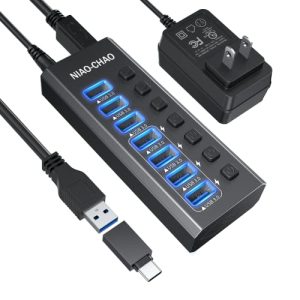 NIAO-CHAO 7-Port Powered USB C Hub