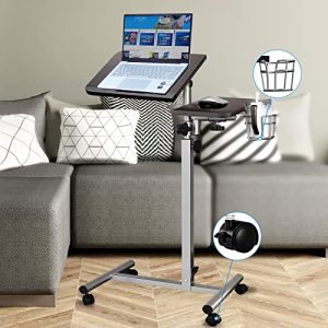 Mobile Laptop Stand Desk Rolling Cart with Cup Holder