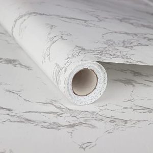 236.2\”x17.7\” Marble Wallpaper Granite Gray&White Contact Paper Peel and Stick Wallpaper