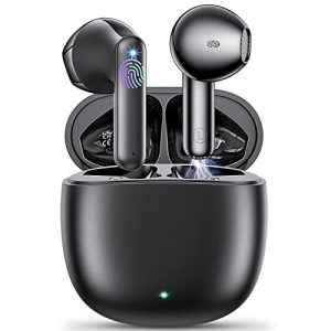 Wireless Headphones Type-C IPX6 Smart Touch Mini buds Volume+- with Fitness/Study Black