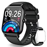 Smart Watch(Answer/Make Calls), 1.85\ HD Touch Screen Fitness Watch with Sleep Heart Rate Monitor, 112 Sports Modes, IP68 Waterproof, Activity Trackers Compatible with Android IOS for men women