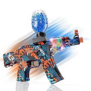 Voswuen Gel Ball Blaster Glow in The Dark Electric Splatter Ball Blaster with Transparent Structure and LED Lights