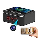 Hidden Camera Spy Camera with Video,Motion Activated/Stronger Night Vision/160°View Angle/4K,Spy Camera camaras espias ocultas with Bluetooth Speaker,Alarm Clock,Wireless/Wire Charger(2.4/5Ghz)
