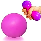 Squishy Dough Ball Sensory Fidget Toy (1 Pack) Stretchy Stress Balls for Boys and Girls, Cute and Soft Color Changing Squeeze Ball, Squishy Ball, Ideal for Teens Anxiety, Autism, ADHD (Purple)