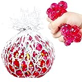 Grape Mesh Stress Relief Ball (1 Pack) Sensory Fidget Toys - Squishy Star Stress Balls for Kids and Adults - Stretchy Squeeze Ball Squish Toys for Anti Stress, Relax, Improve Focus