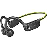 CelsusSound Bone Conduction Headphones with Noise-Canceling MIC, Bluetooth Waterproof Sport Headphones, Open Ear Stereo Headphones up to 8H Playtime, Wireless Headset for Running, Green