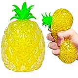 Pineapple Stress Balls Squishy Water Beads Ball Sensory Fidget Toys (1 Pack) Stretchy Fruit Stress Relief Squeeze Ball for Kids and Adults, Ideal for Anxiety Relief, Relax, Focus