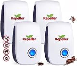 Ultrasonic Pest Repeller Insect Repellent, Efficient Repelling Spider, Mosquitoes, Mouse, Cockroach and Other Rodents, 100% Safe (4 Packs)
