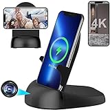 Wlofoisz Hidden Camera Spy Camera WiFi Wireless Phone Charger, Nanny Spy Cam Motion Activated,HD1080P/4K (Rotate Lens) with 250°Viewing Angle, camaras espias ocultas for Home Office Security(2.4/5G)
