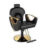 Dangvivi Barber Chair Salon Chair for Hair Stylist,Height Adjustable Hair Chair with Heavy Duty Hydraulic PUM,Multi-Function Shampoo Tattoo Chair Beauty Salon Equipment for Barbershop(Black)