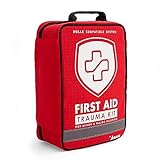 First Aid Kit for Home and Travel - 200 Piece Set - Compact Trauma Emergency Kit with Labeled Compartments and Molle Compatible Attachment - Comprehensive First Aid Kit for Car, Hiking, Camping, RV