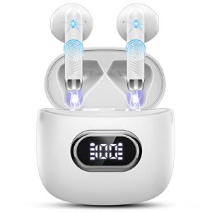 Wireless Earbuds, Wireless Headphones Mini Bluetooth 5.3 Headphones in Ear with 4 Mic, 42H Deep Bass ENC Noise Cancelling Bluetooth Earphones IP7 Waterproof Bluetooth Earbuds with Touch Control