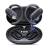 Hyyeosd Open Ear Headphones, Open Ear Earbuds, Wireless Fast Charging, Digital Display Charging Case, 60HRS Playtime, Bone Conduction Bluetooth Earbuds with Mic for Running, Cycling, Walking