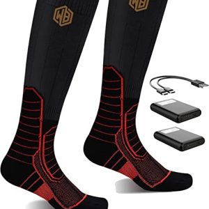 4000mah Rechargeable Heated Socks, Electric Socks for Men Women, Foot Warmers for Women Hunting Skiing Cycling Camping Hiking Ski Sock – M