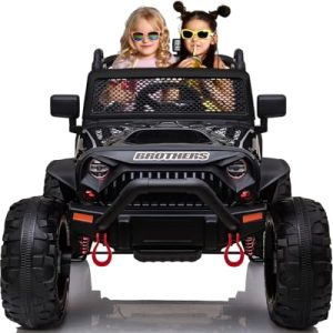 Andyougo 24v Ride on Car with Remote Control, 2 Seater Battery Powered Cars for Kids, 4x200w Electric Kids Ride