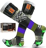 Electric Heated Socks Winter Heating Socks, 4000mAh Battery Powered Cold Weather Heat Socks for Women Sports Outdoor Hunting Skiing Riding Fishing （US5-9） (Blue Spots)