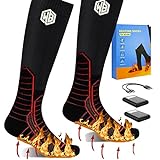Rechargeable Heated Socks for Men, Electric Socks for Women, Foot Warmers for Women Hunting Skiing Cycling Camping Hiking Ski Sock Christmas Stockings (Red)