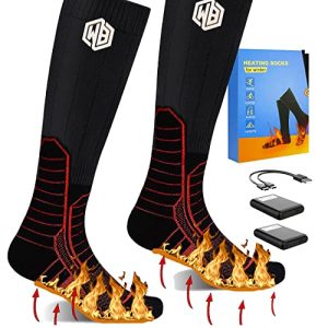 Rechargeable Heated Socks for Men, Electric Socks for Women(Red)