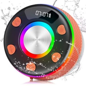 Bluetooth Shower Speaker Colorful RGB Light Cup Orange