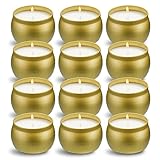 KNOURT 12 Pack Scented Candles Gift Set, Natural Soy Wax Single tin 4 oz for Family Gatherings, Romantic Candle Gifts