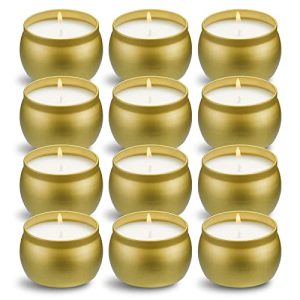 KNOURT 12 Pack Scented Candles Gift Set, Natural Soy Wax Single tin 4 oz for Family Gatherings, Romantic Candle Gifts