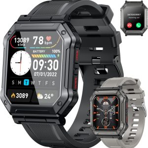 Kimeag Smart Watch for Men Women Fitness (black)