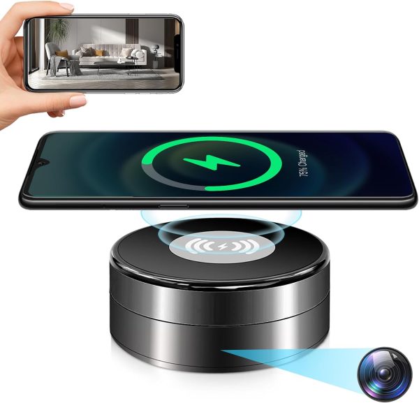 CHHANLOO Hidden Spy Camera WiFi 4K with Wireless Charger
