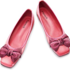 Chicmyth Ballet Flats for Women Square Toe Mary Jane Flats