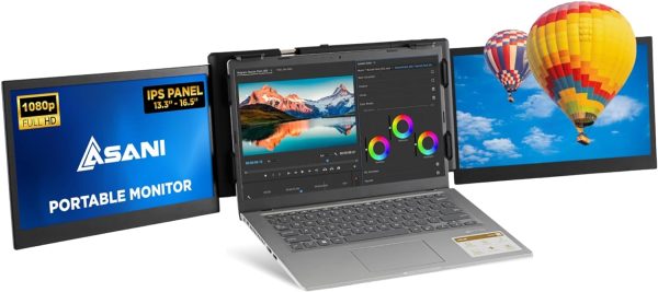 Portable Monitor – Full HD Tri-Screen Extender for Laptops