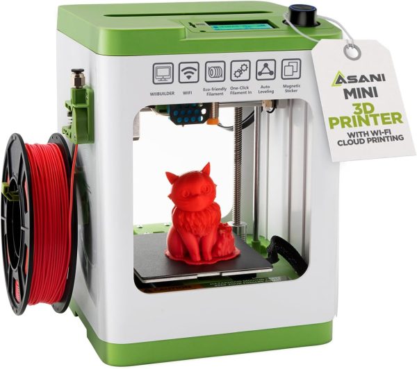Fully Assembled Mini 3D Printer for Kids and Beginners – Complete Starter Kit with Auto Leveling 3D Printing Machine
