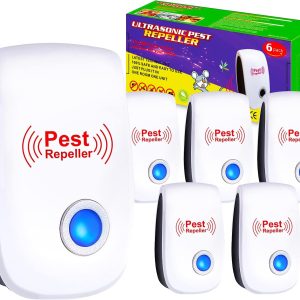 Ultrasonic Pest Repeller 6 Pack, Electronic Mouse Repellent Devices Plug-ins in Indoor for Mouse, Roaches Squirrels Spider Bugs Mosquito Spider Bats
