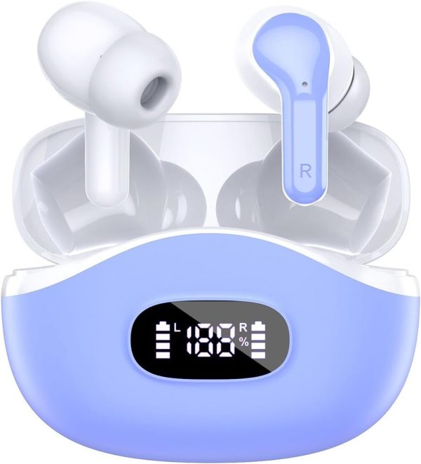 AOTONOK Wireless Earbud, Bluetooth 5.3 Headphones Stereo Bass in Ear Blue
